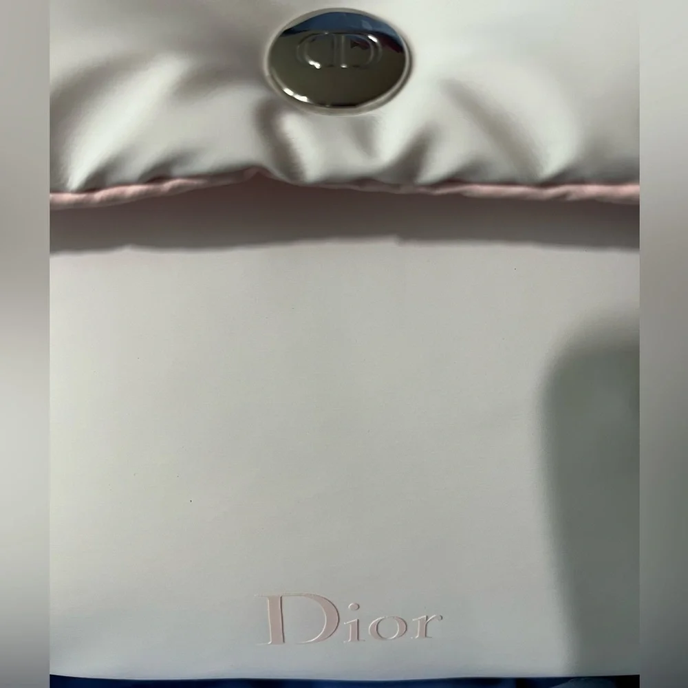 New DIOR Puffy “Trousse” Pearlized White & Pink Pouch - box included. - Picture 9 of 11